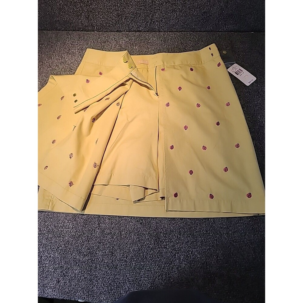 New NWT Kate Hill Casual Apple Green Embroidered Ladybug Skort Size 10 - Picture 5 of 12